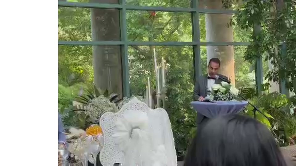 Persian wedding ceremony garden setting with candles